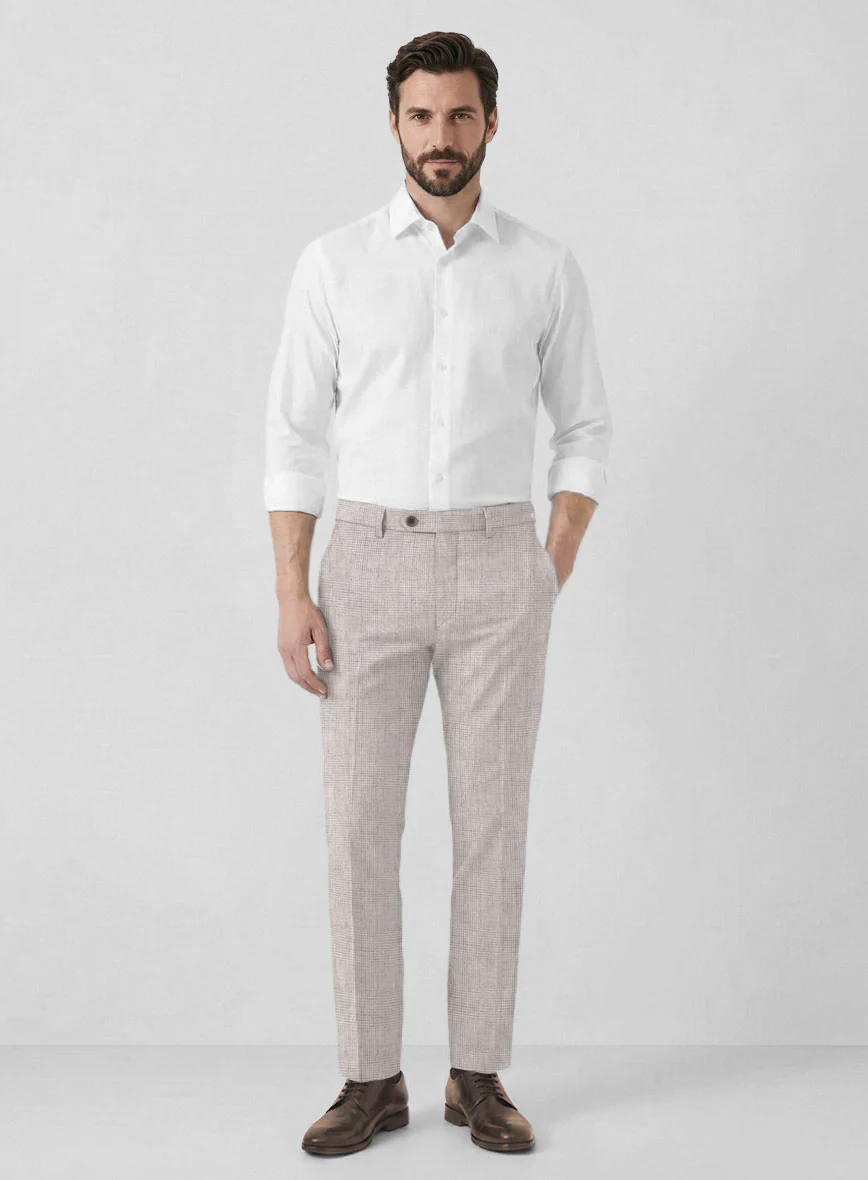 Solbiati Light Beige Check Linen Suit - Image 7