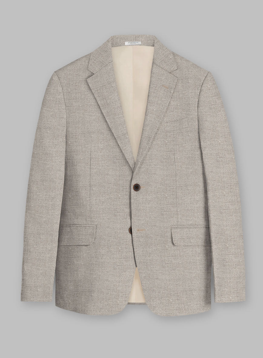Solbiati Light Brown Herringbone Linen Suit - Image 3