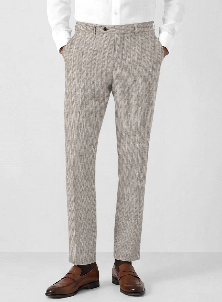 Solbiati Light Brown Herringbone Linen Suit - Image 6