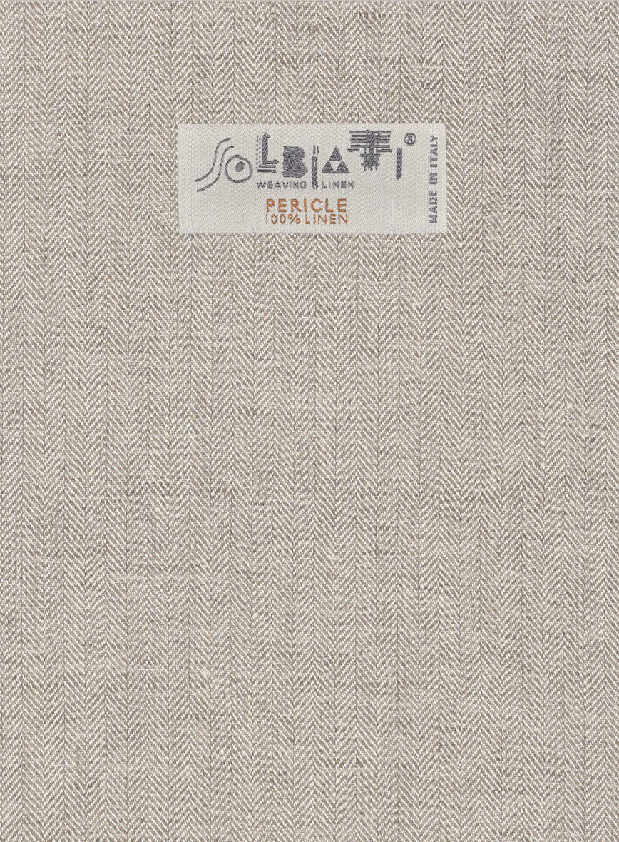 Solbiati Light Brown Herringbone Linen Suit - Image 8