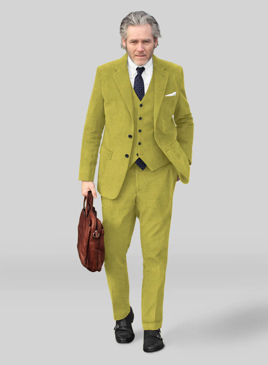 Solbiati Lime Green Corduroy Suit - Image 2