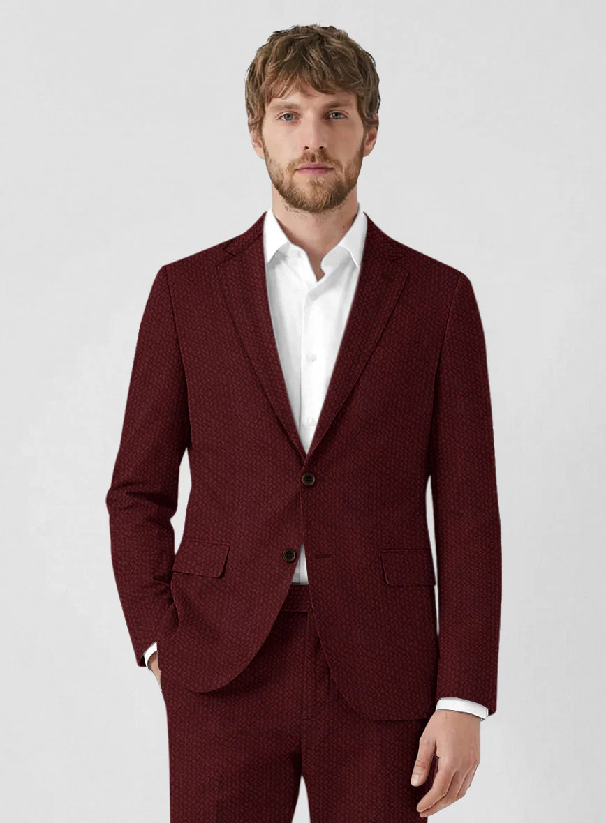 Solbiati Maroon Seersucker Suit - Image 4