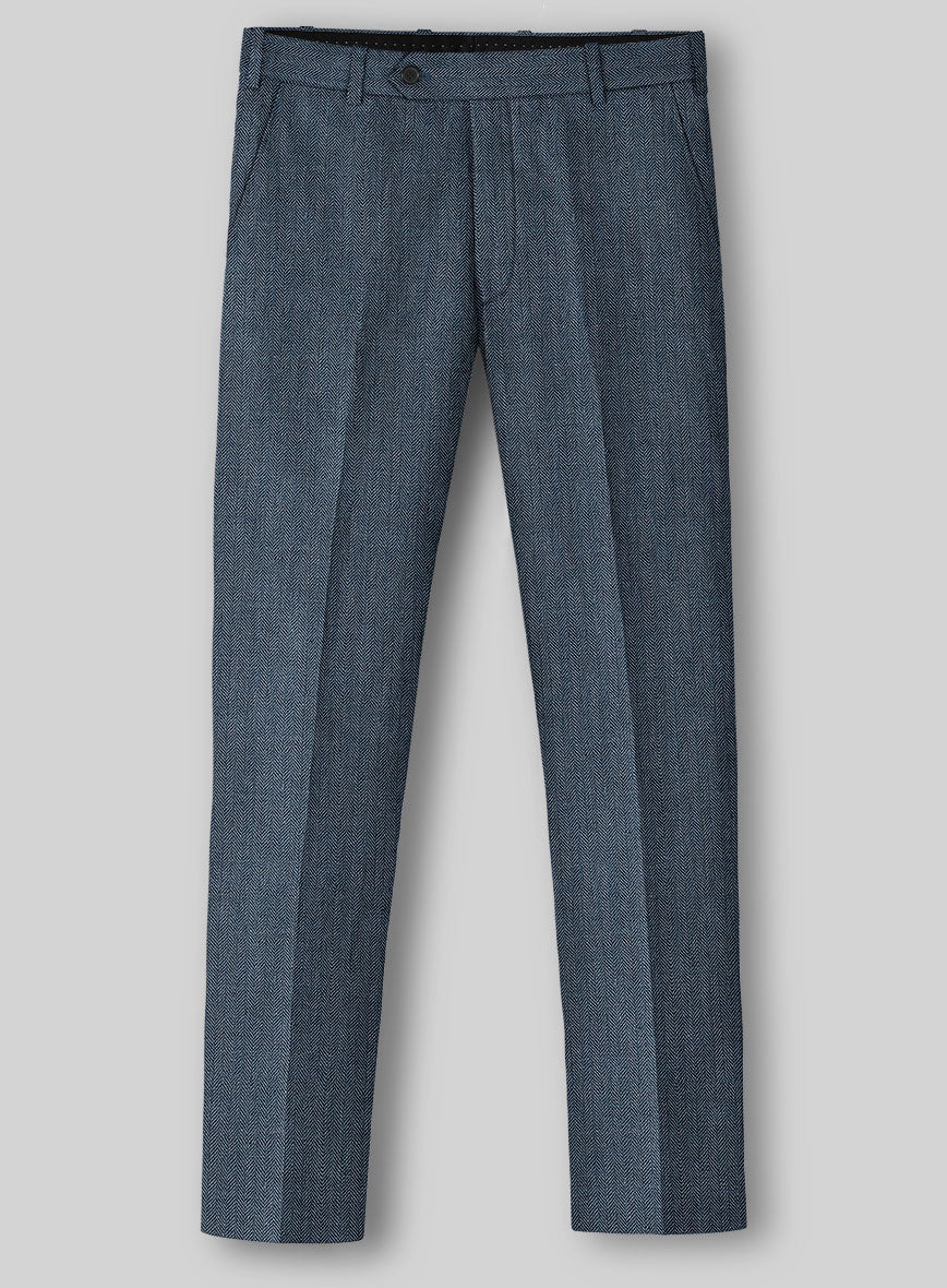 Solbiati Mid Blue Herringbone Linen Suit - Image 5