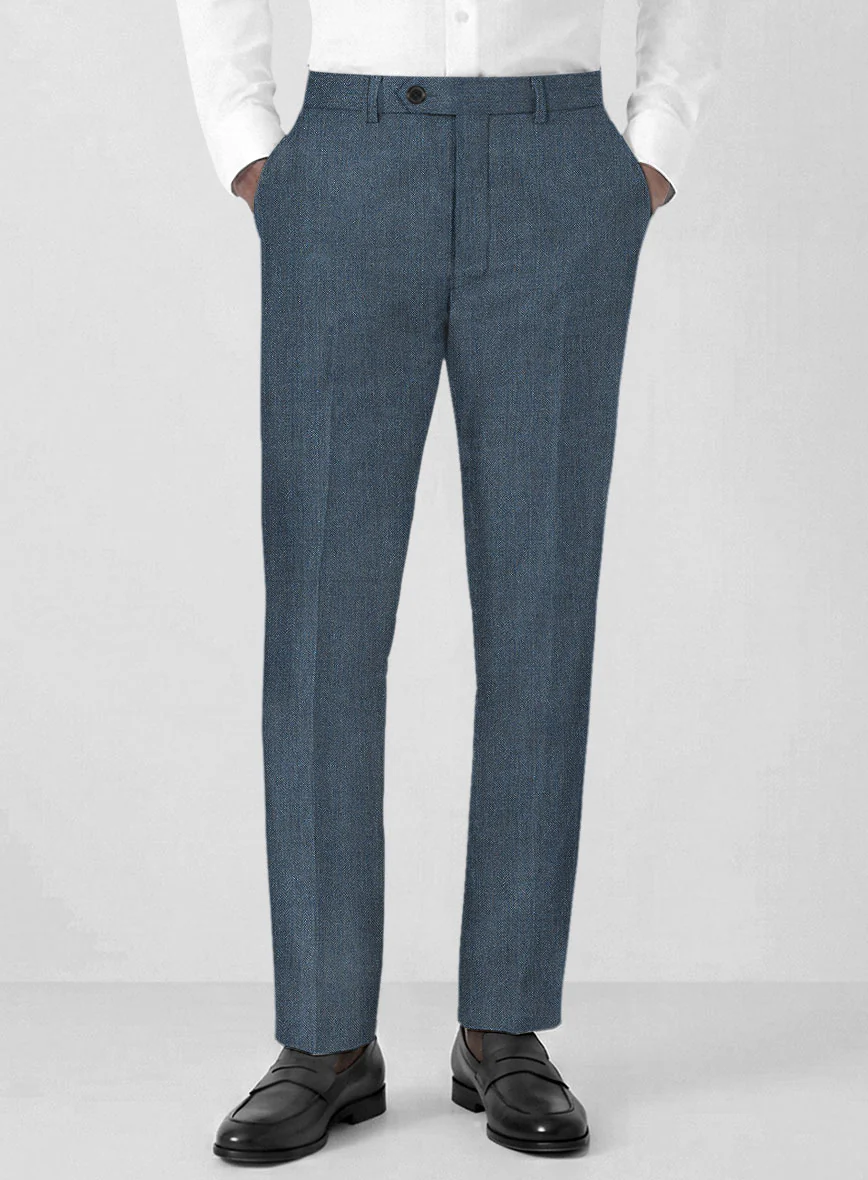 Solbiati Mid Blue Herringbone Linen Suit - Image 6