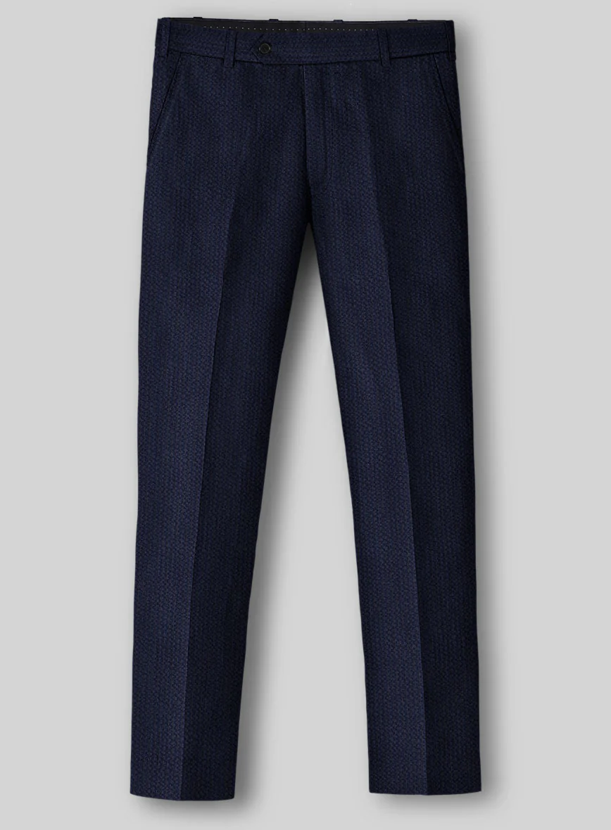 Solbiati Navy Blue Seersucker Pants - Image 2