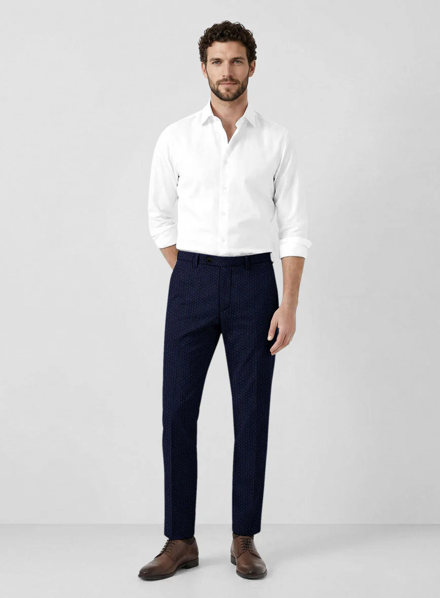 Solbiati Navy Blue Seersucker Pants - Image 3