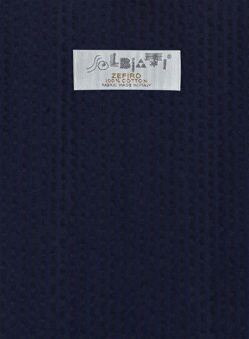 Solbiati Navy Blue Seersucker Pants - Image 4