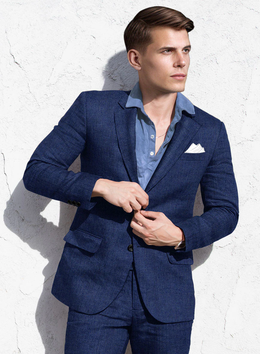 Solbiati Pericle Blue Linen Suit - Image 4