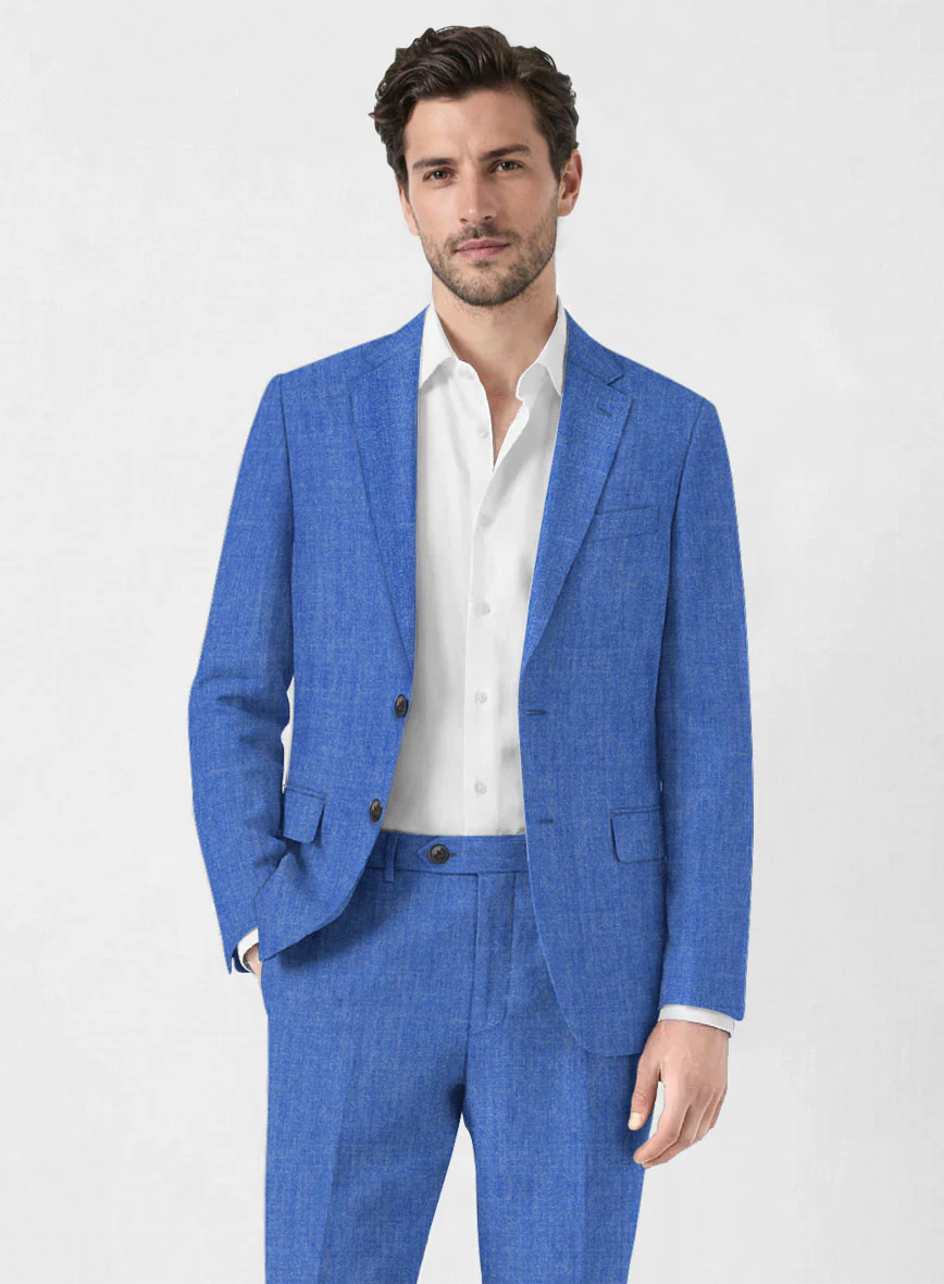Solbiati Pericle Bright Blue Linen Jacket - Image 2