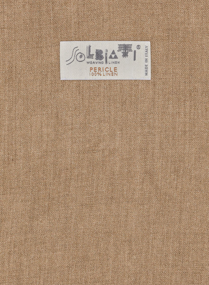 Solbiati Pericle Camel Brown Linen Jacket - Image 3