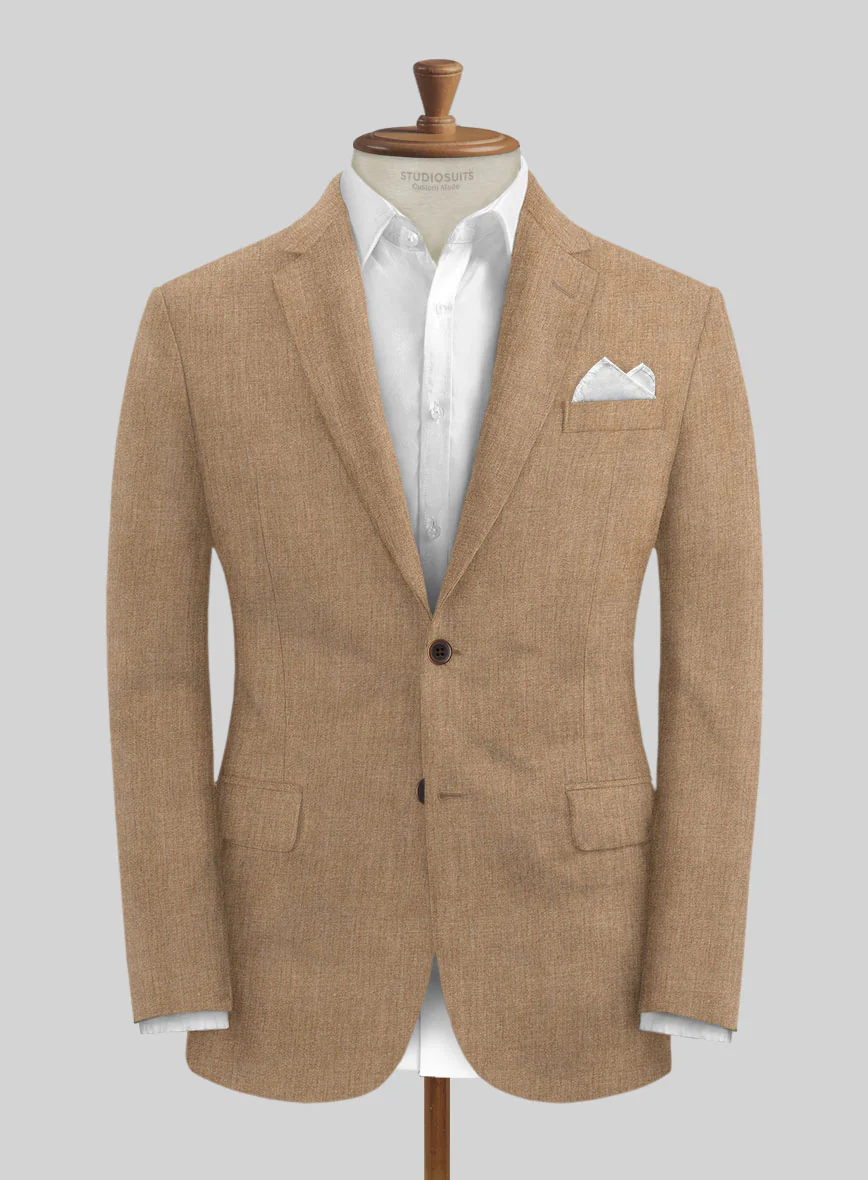 Solbiati Pericle Camel Brown Linen Suit - Image 3