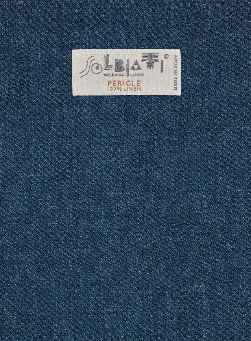 Solbiati Pericle Casa Blue Linen Pants - Image 3
