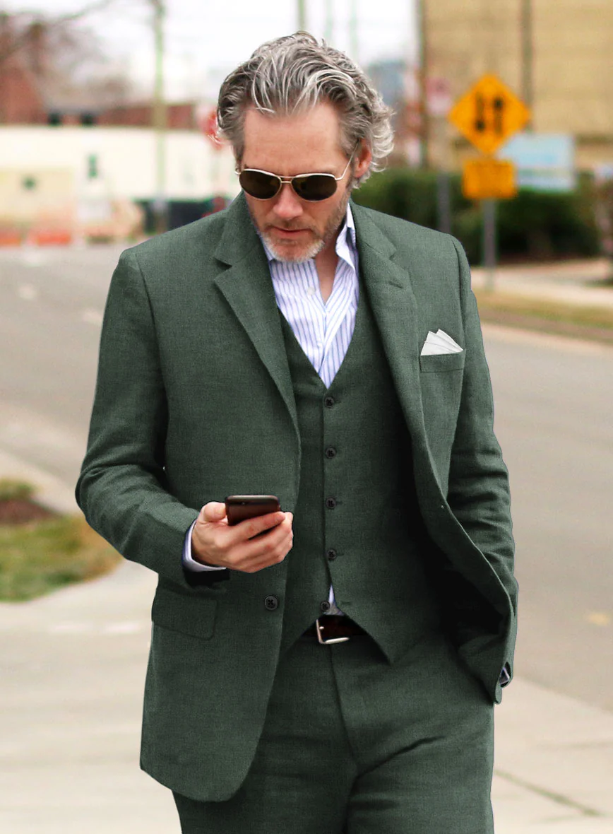 Solbiati Pericle Green Linen Suit - Image 4