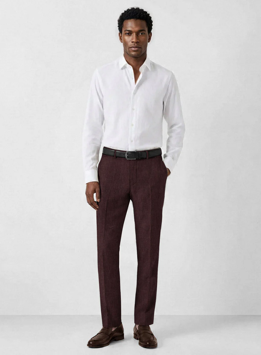 Solbiati Pericle Wine Linen Pants - Image 2