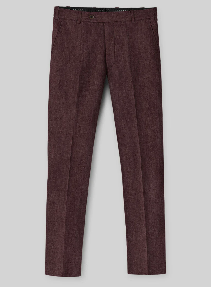 Solbiati Pericle Wine Linen Pants - Image 3
