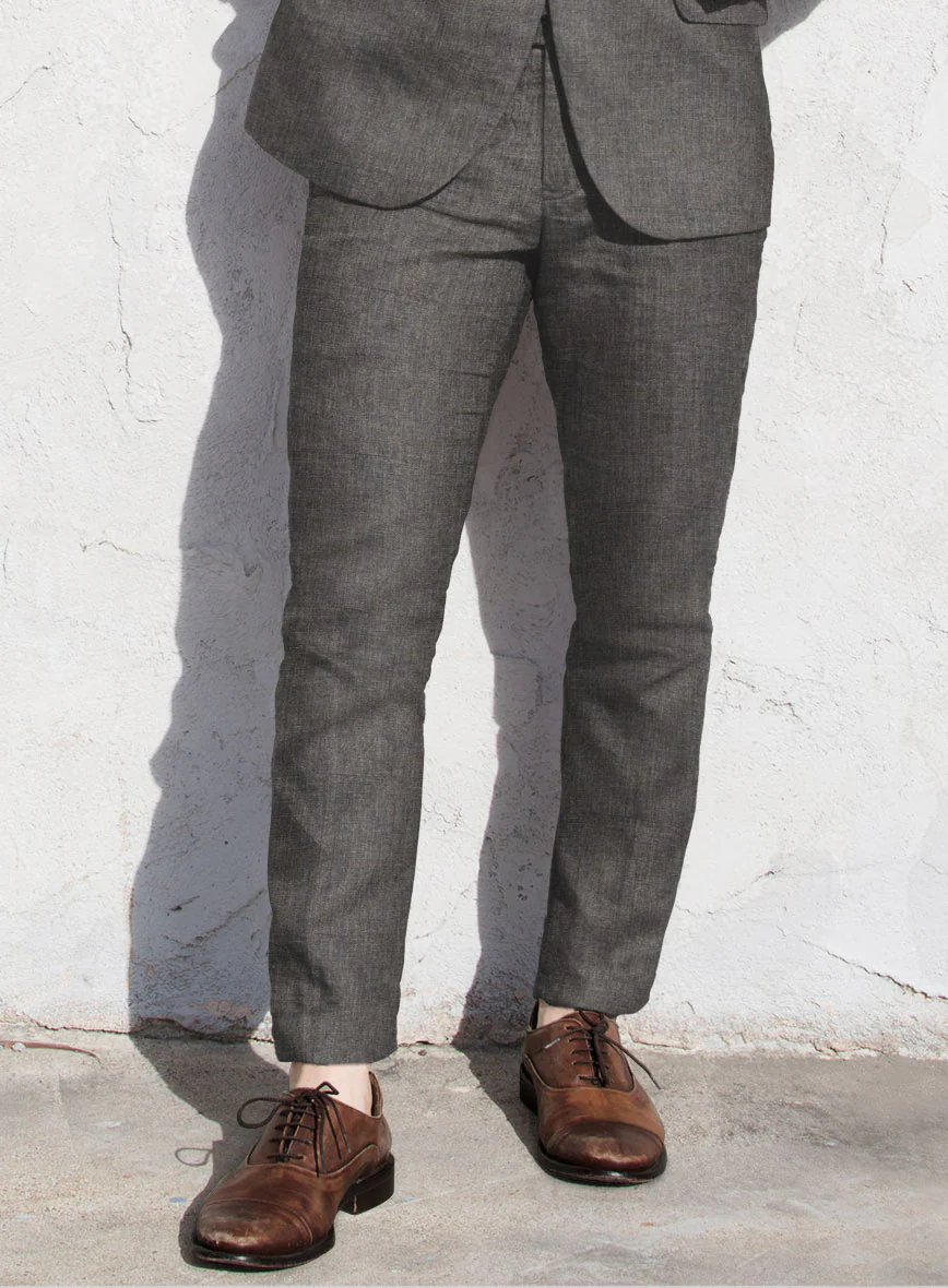 Solbiati Raw Brown Linen Pants - Image 2