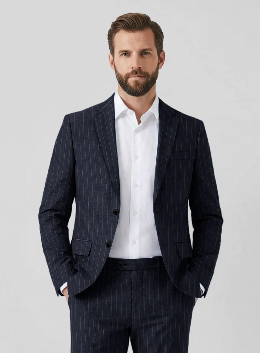 Solbiati Regal Blue Stripe Linen Jacket - Image 2
