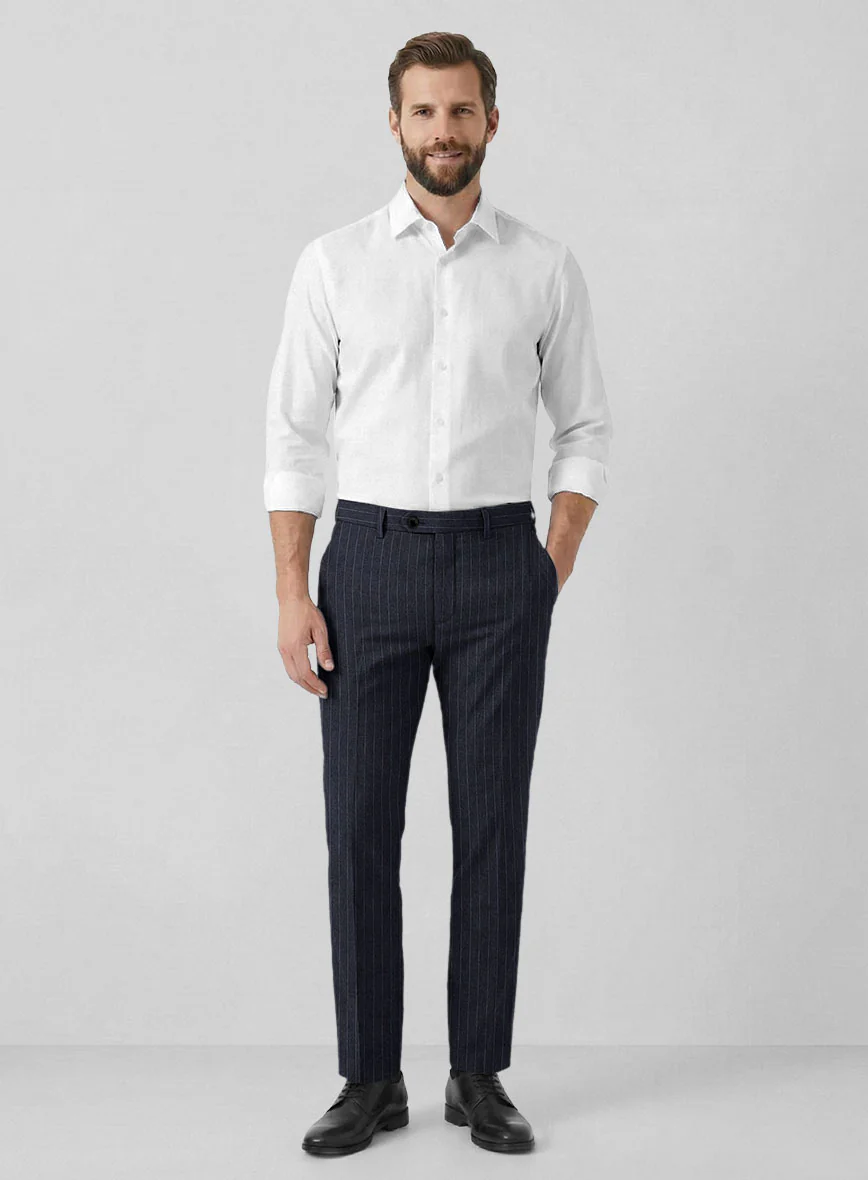 Solbiati Regal Blue Stripe Linen Pants - Image 3