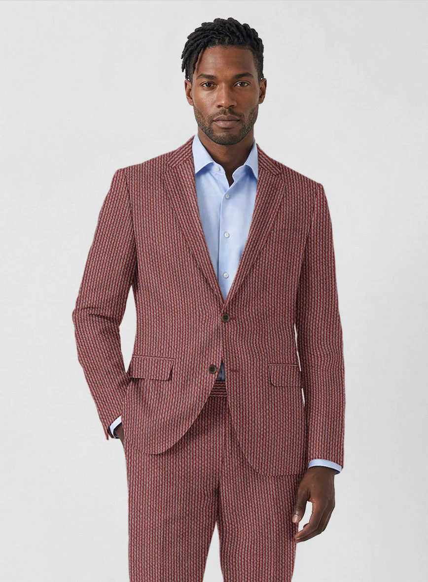 Solbiati Rosewood Seersucker Jacket - Image 2