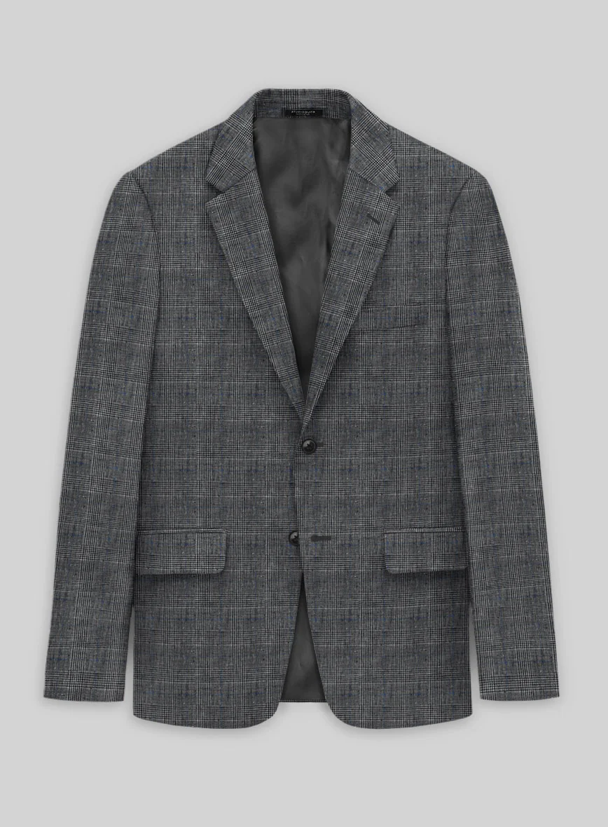 Solbiati Slate Blue Glen Linen Suit - Image 3