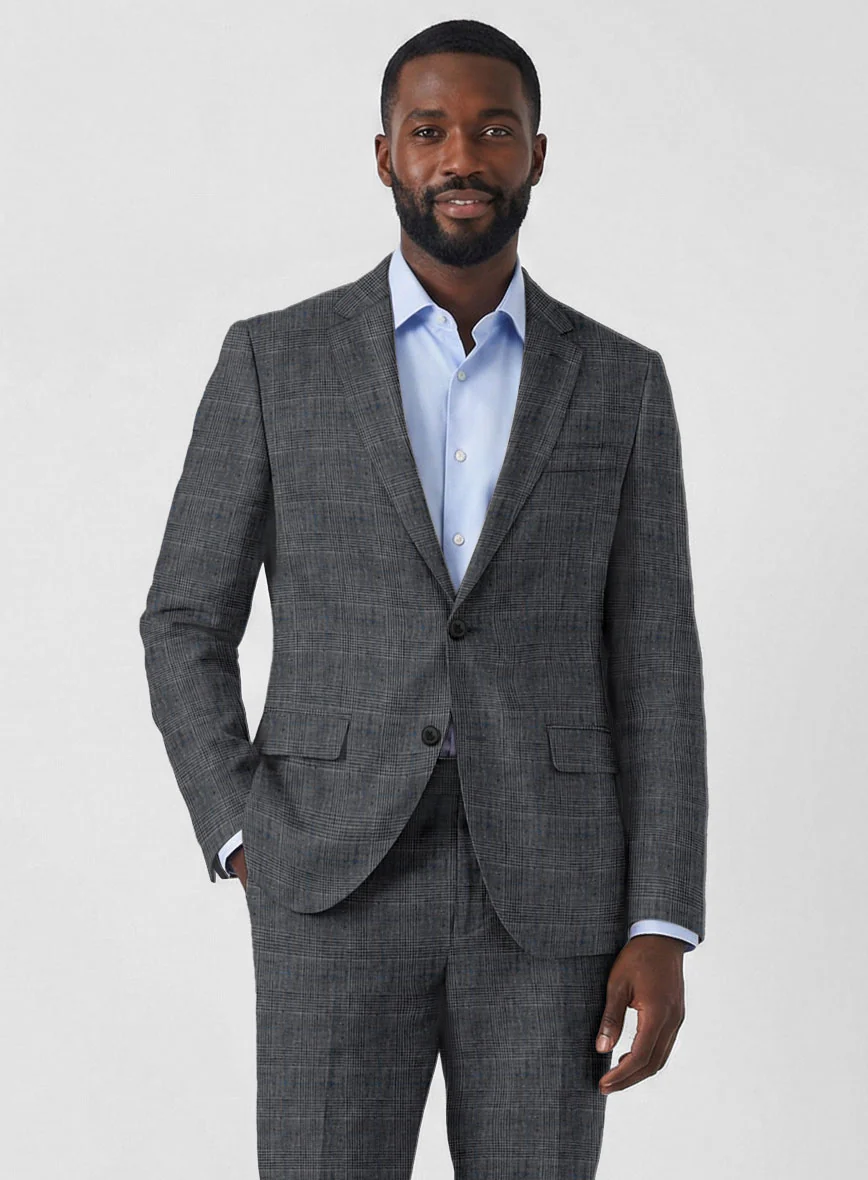 Solbiati Slate Blue Glen Linen Suit - Image 4