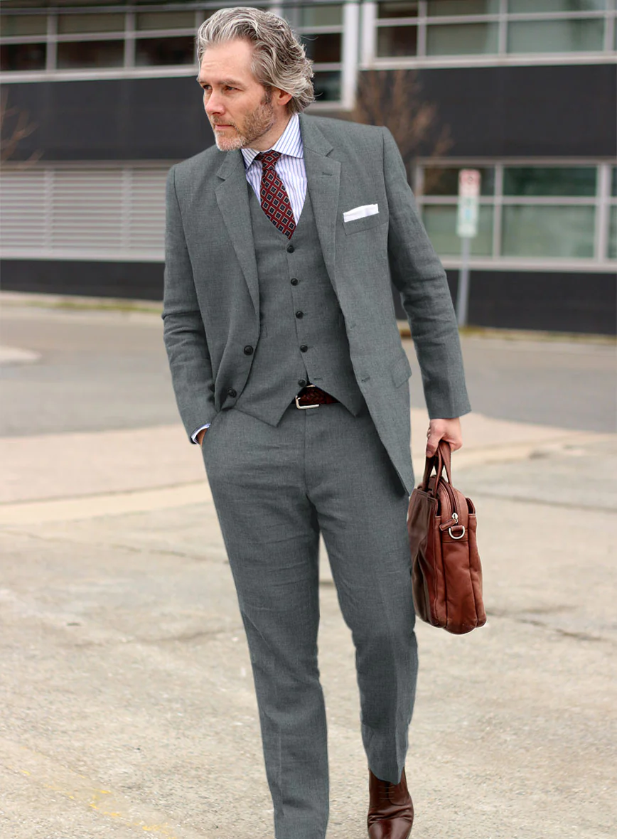 Solbiati Stone Gray Linen Suit - Image 2