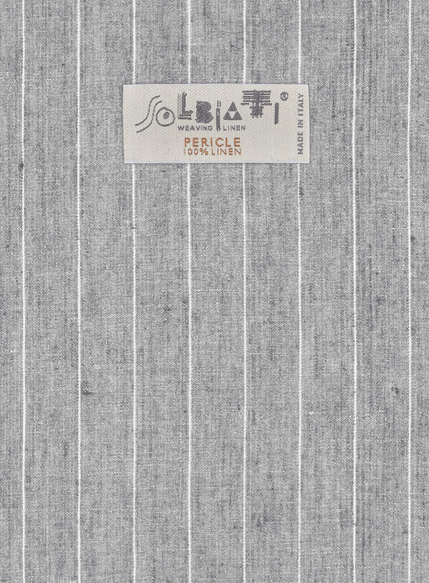 Solbiati Stone Gray Stripe Linen Jacket - Image 3