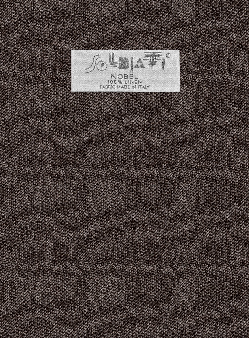 Solbiati Twill Brown Linen Pants - Image 3