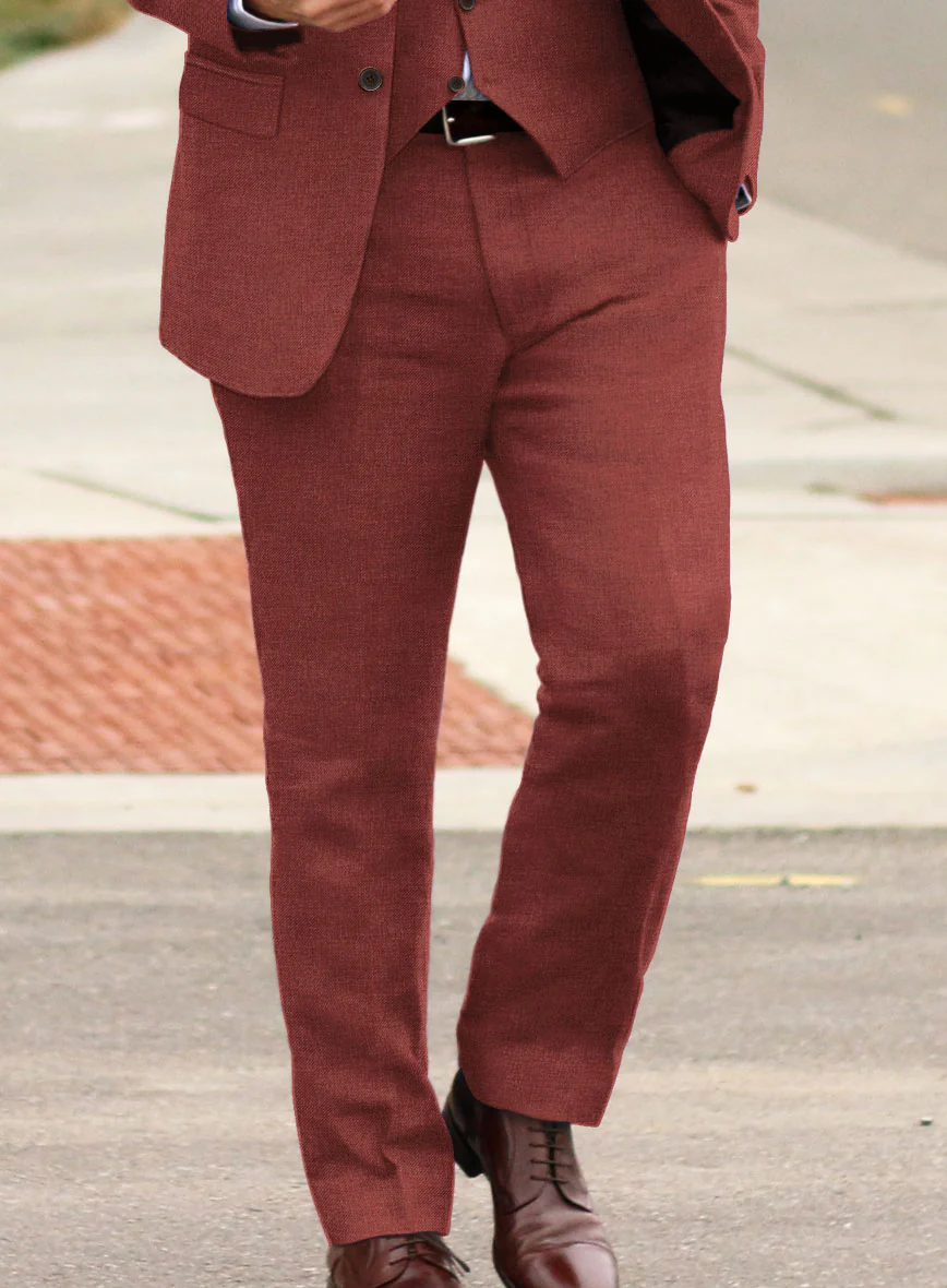Solbiati Twill Wine Linen Pants - Image 2