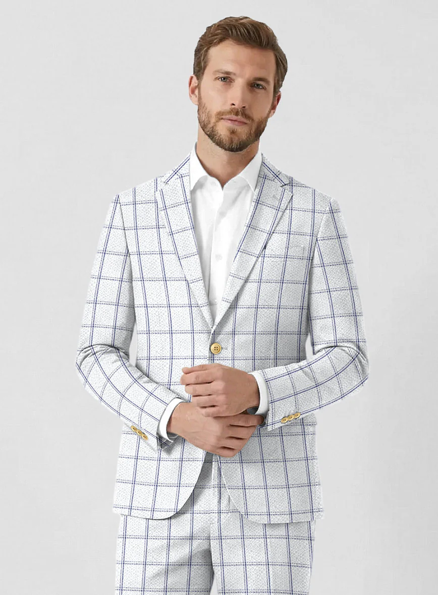 Solbiati White Checks Seersucker Jacket - Image 2