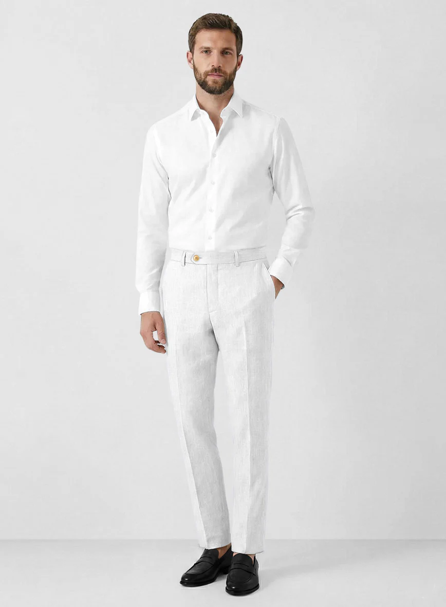 Solbiati White Linen Pants - Image 3