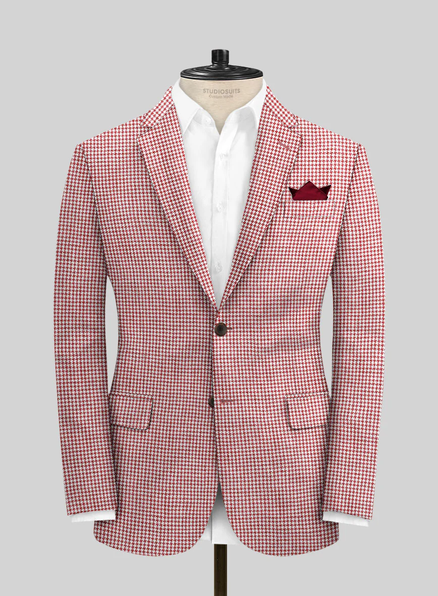 Solbiati Wine Houndstooth Linen Suit - Image 3