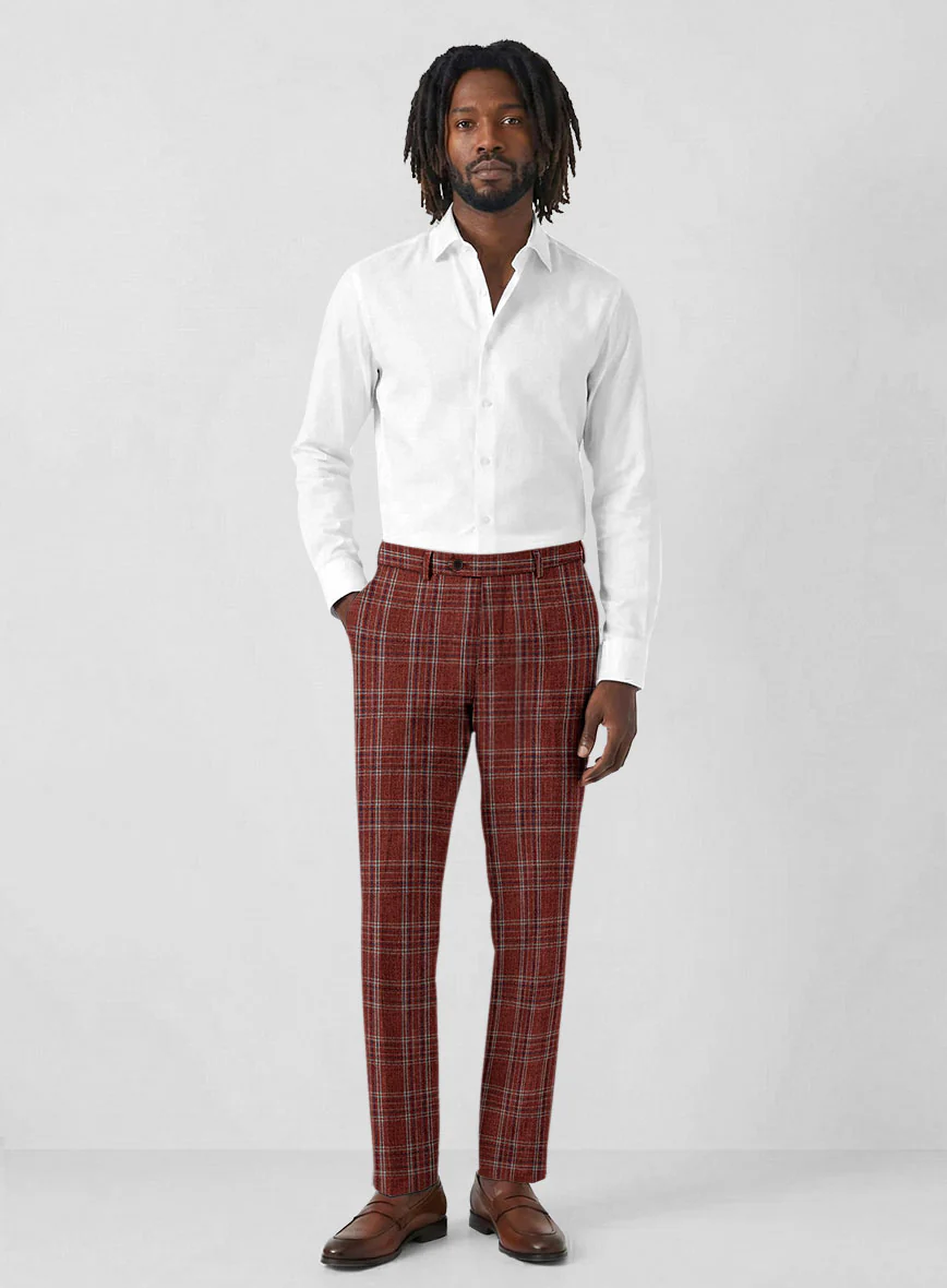 Solbiati Wine Square Linen Pants - Image 3