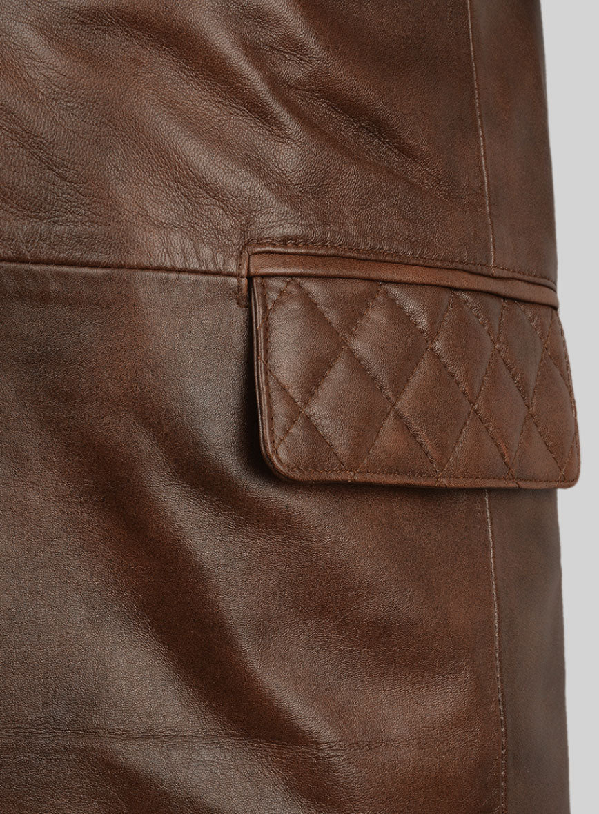 Spanish Brown Harper Leather Blazer - Image 5