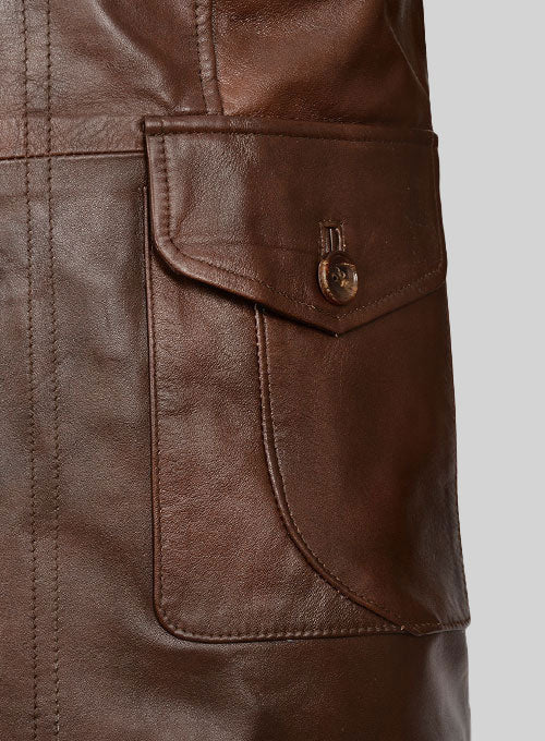 Spanish Brown Leather Blazer - #716 - Image 5