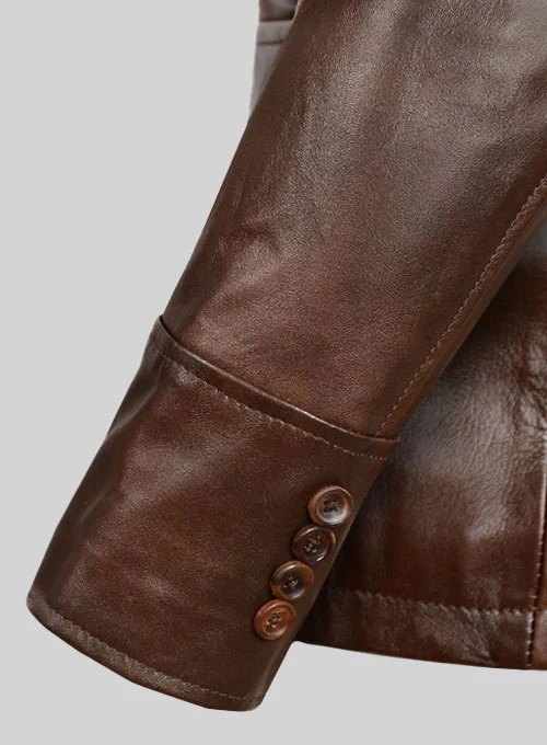 Spanish Brown Leather Blazer - #716 - Image 6