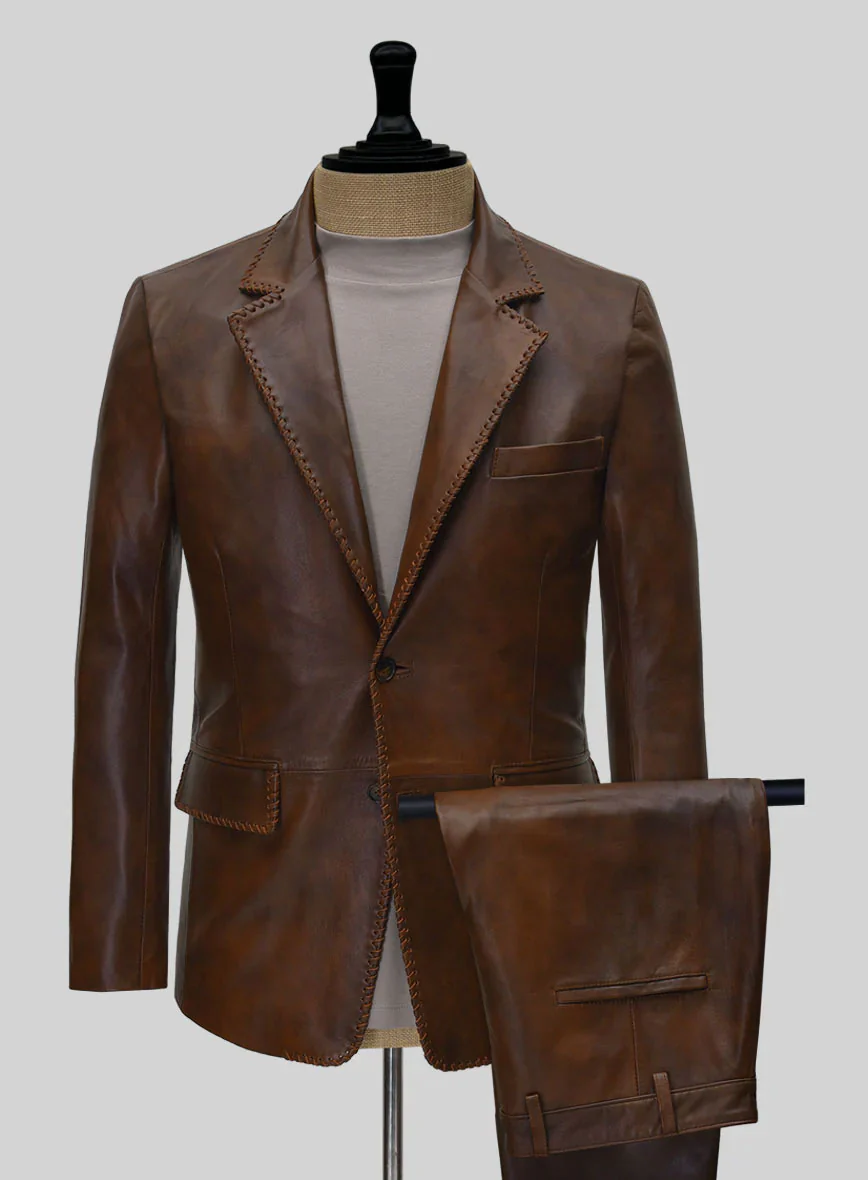 Spanish Brown Medieval Leather Suit - Image 2