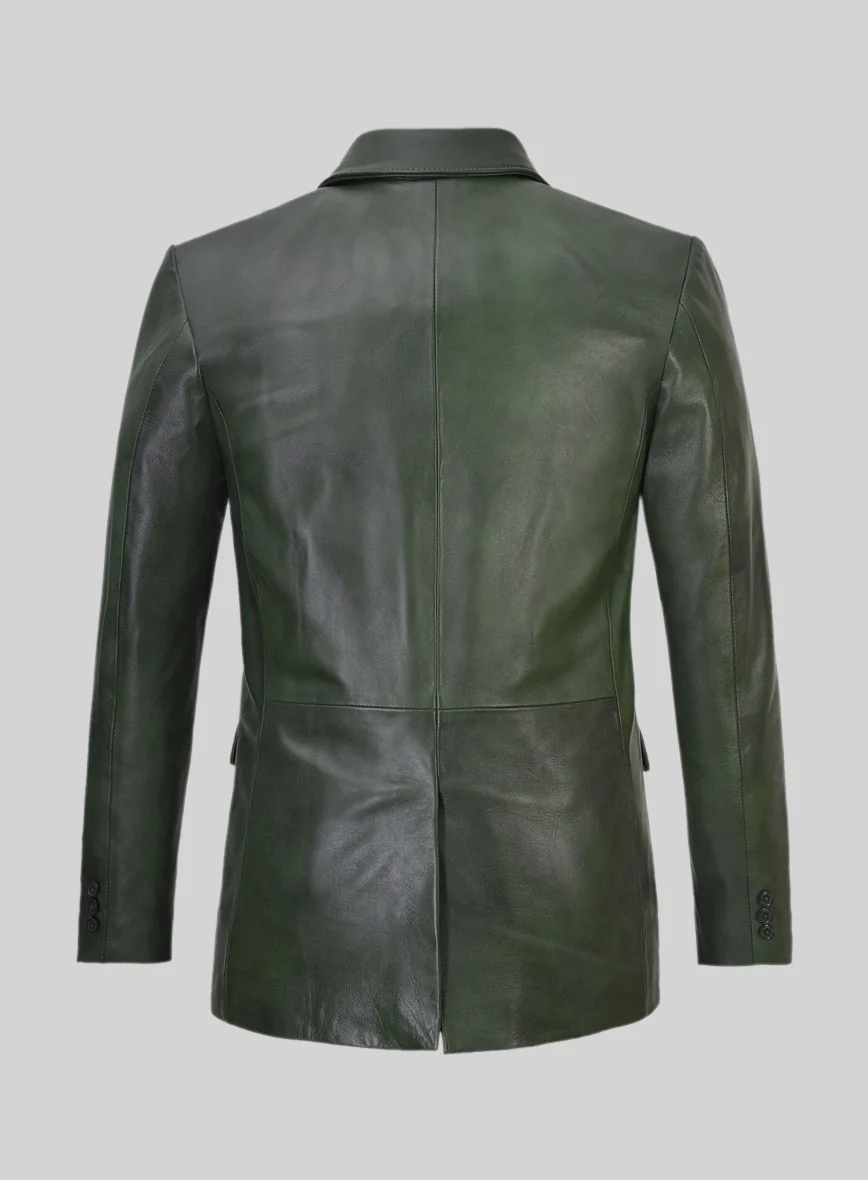 Spanish Green Leather Blazer - Image 3