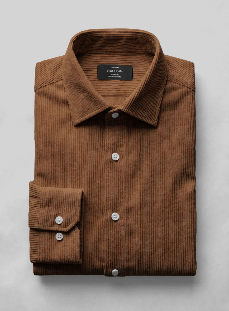 Spring Brown Corduroy Shirt - Image 2