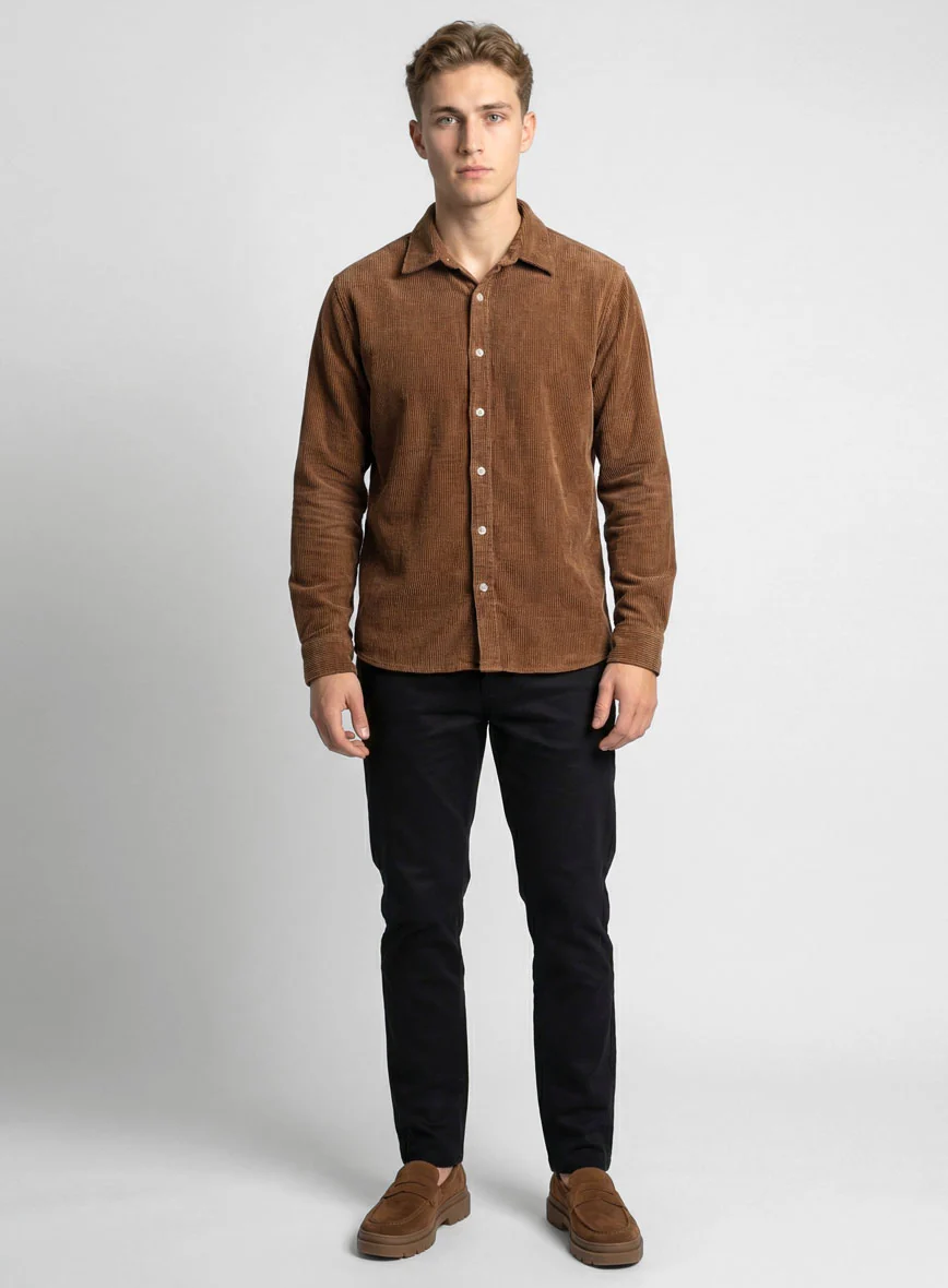 Spring Brown Corduroy Shirt - Image 4