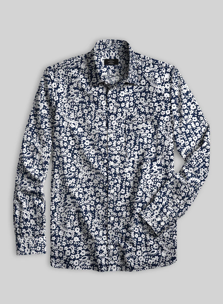 Starlit Petals Cotton Lycra Shirt - Image 3