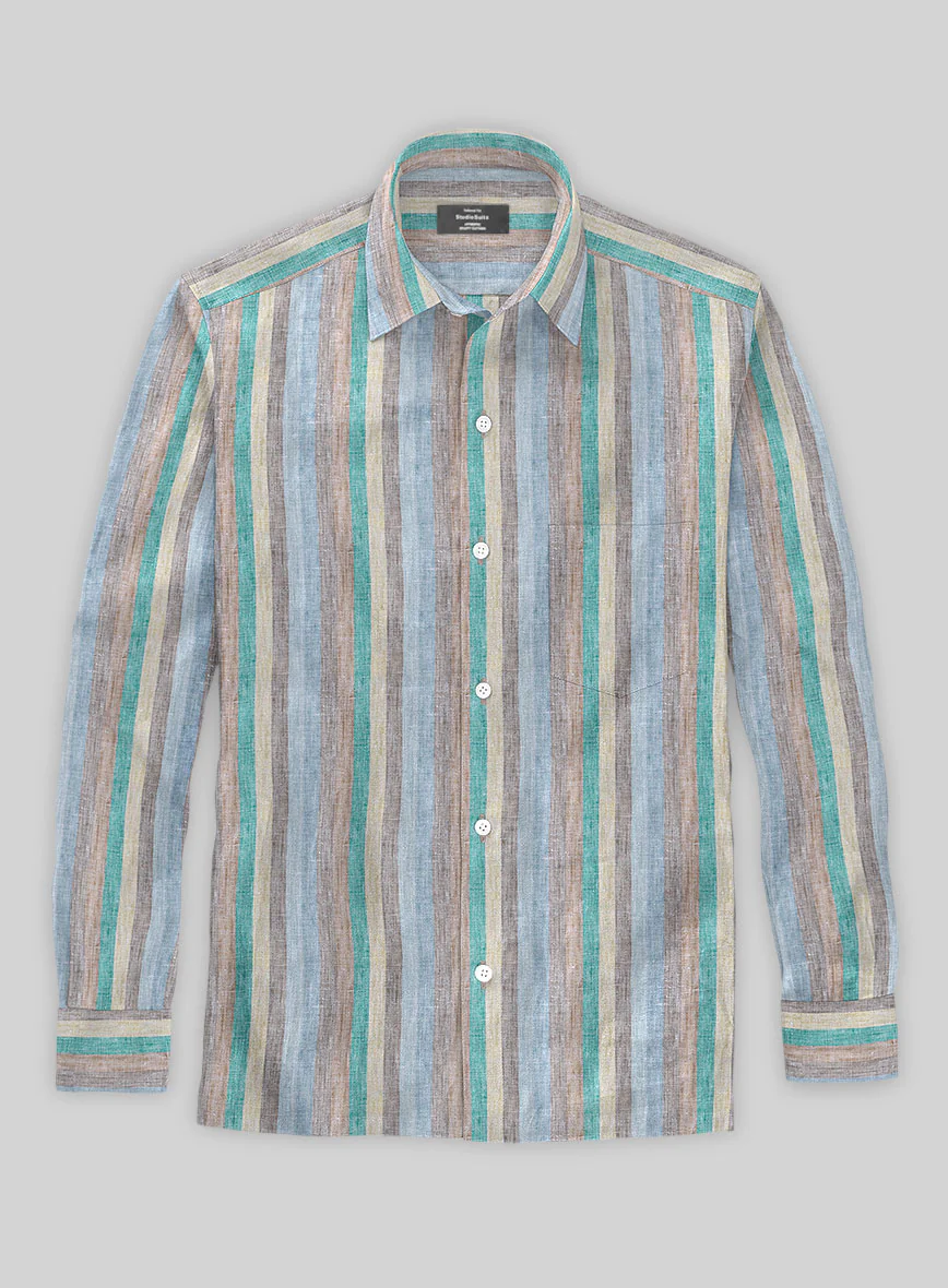 Stavan Stripe Linen Shirt - Image 2