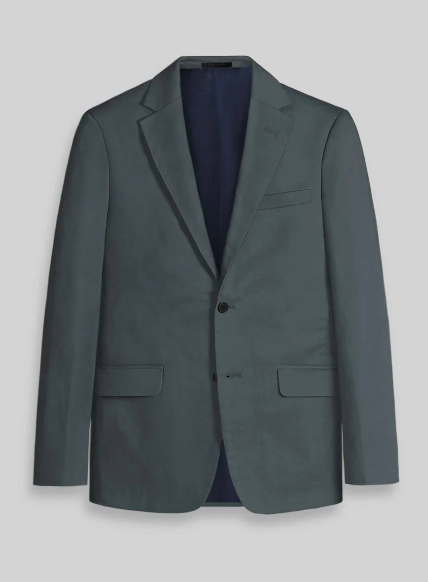 Steel Blue Stretch Chino Suit - Image 3