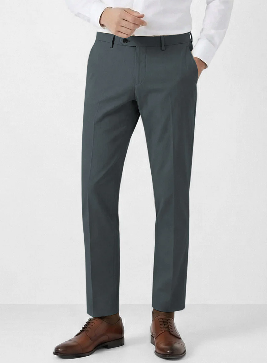 Steel Blue Stretch Chino Suit - Image 7