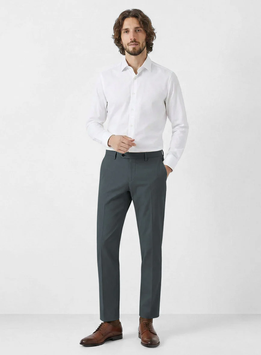 Steel Blue Stretch Chino Suit - Image 6