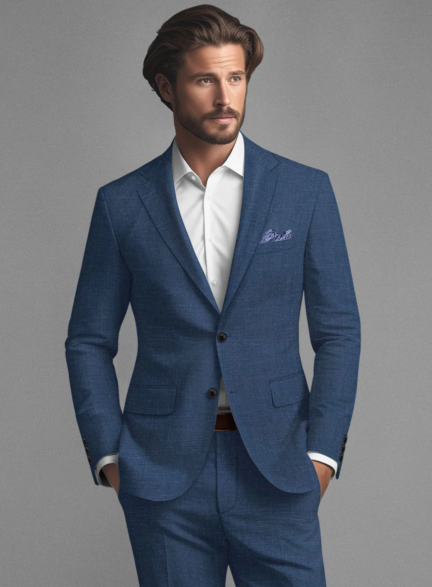 Stone Blue Linen Suit - Image 3