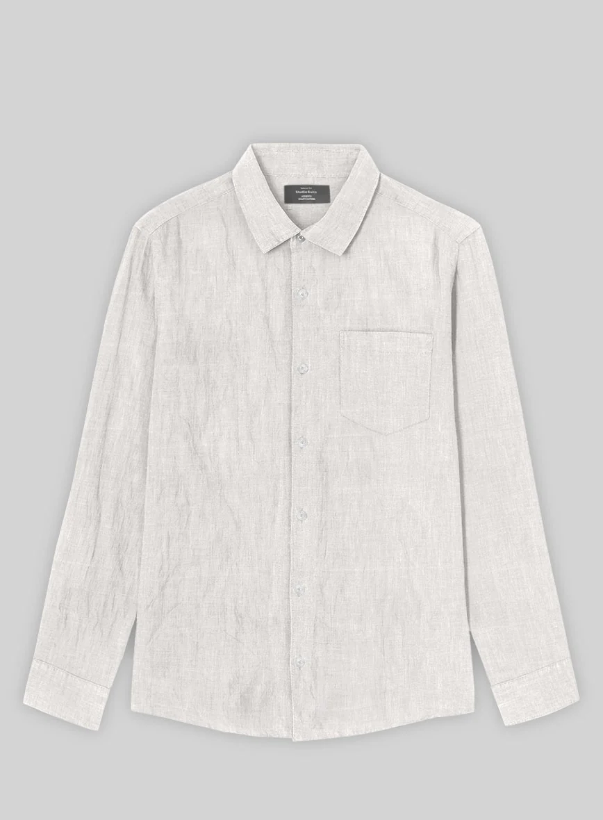 Stone Mist Pure Linen Shirt - Image 3