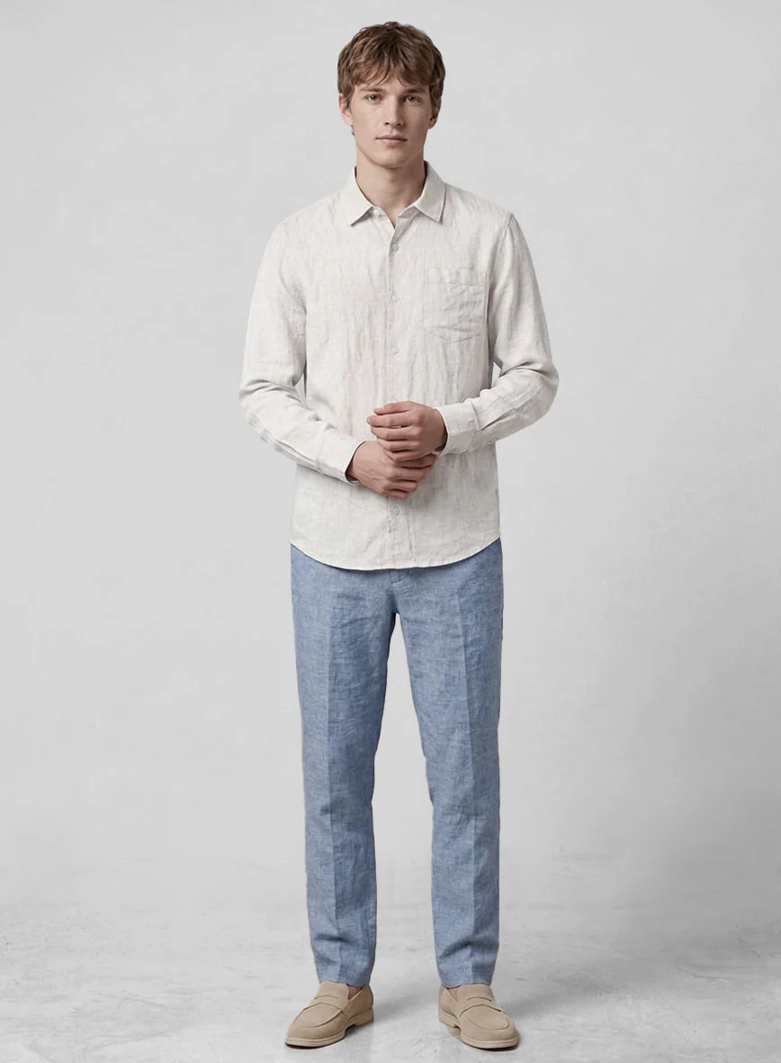 Stone Mist Pure Linen Shirt - Image 4