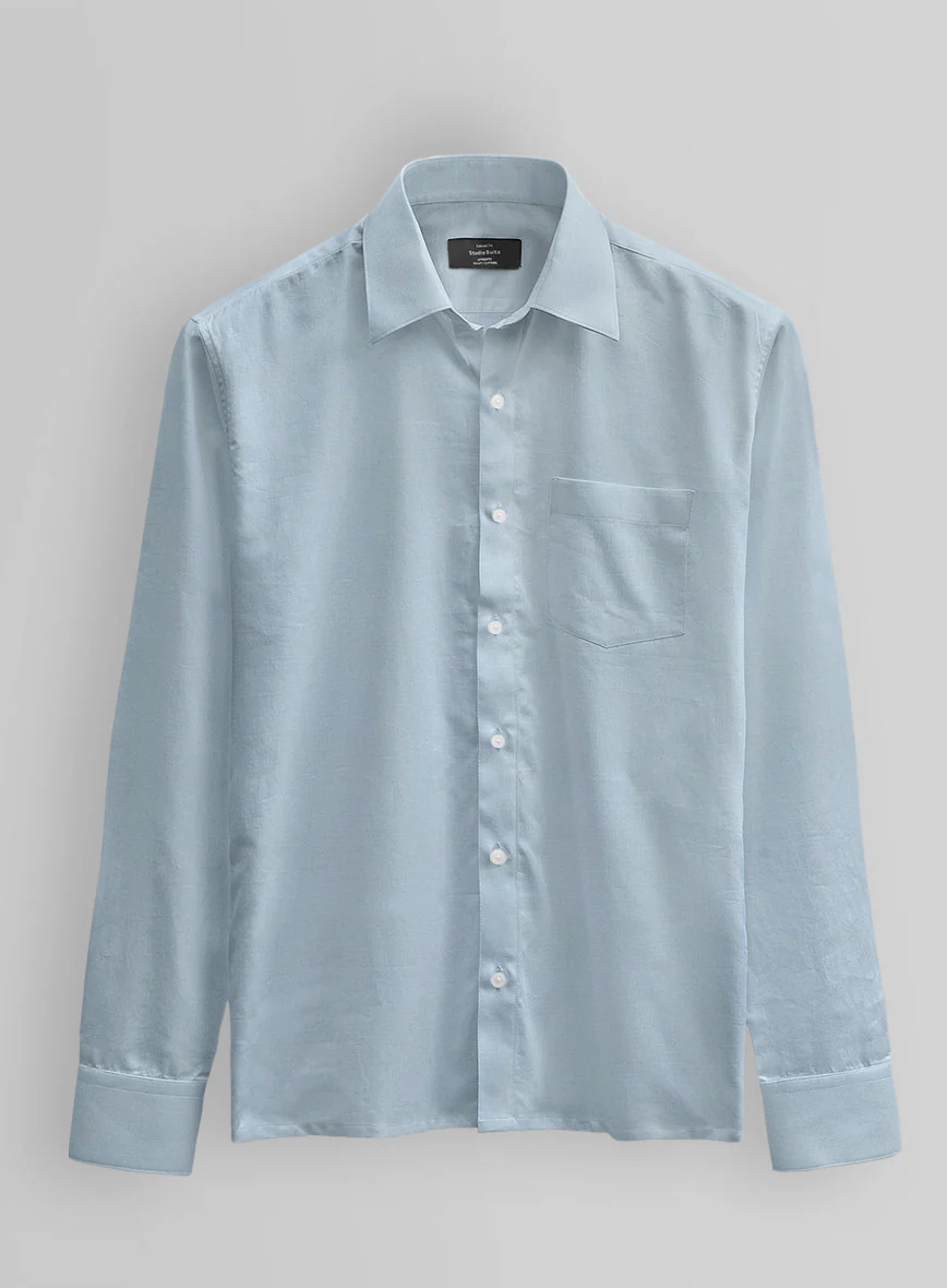 Storm Blue Cotton Shirt - Image 3