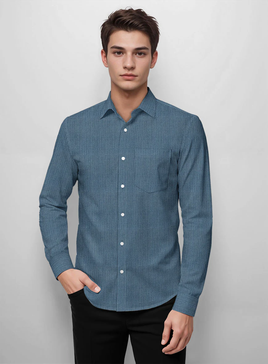 Stratford Herringbone Cotton Shirt - Image 3